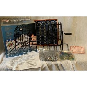 Cardinal Deluxe Metal Bingo Cage Set with Automatic Random Ball Selector Ages 6+